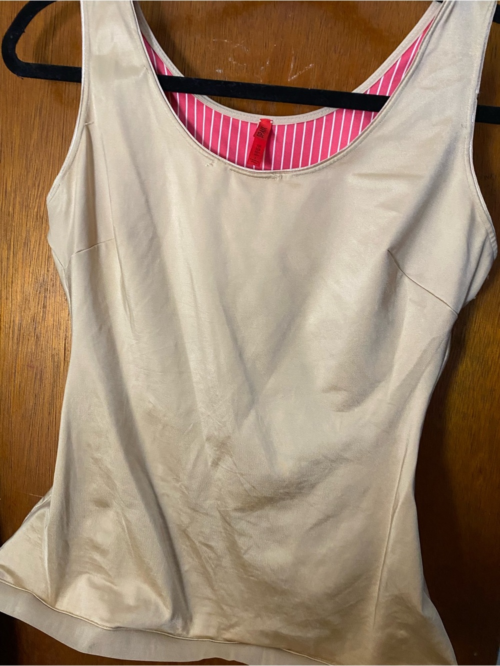 SPANX Nude Shaping Tank with Pink Lined Scoop